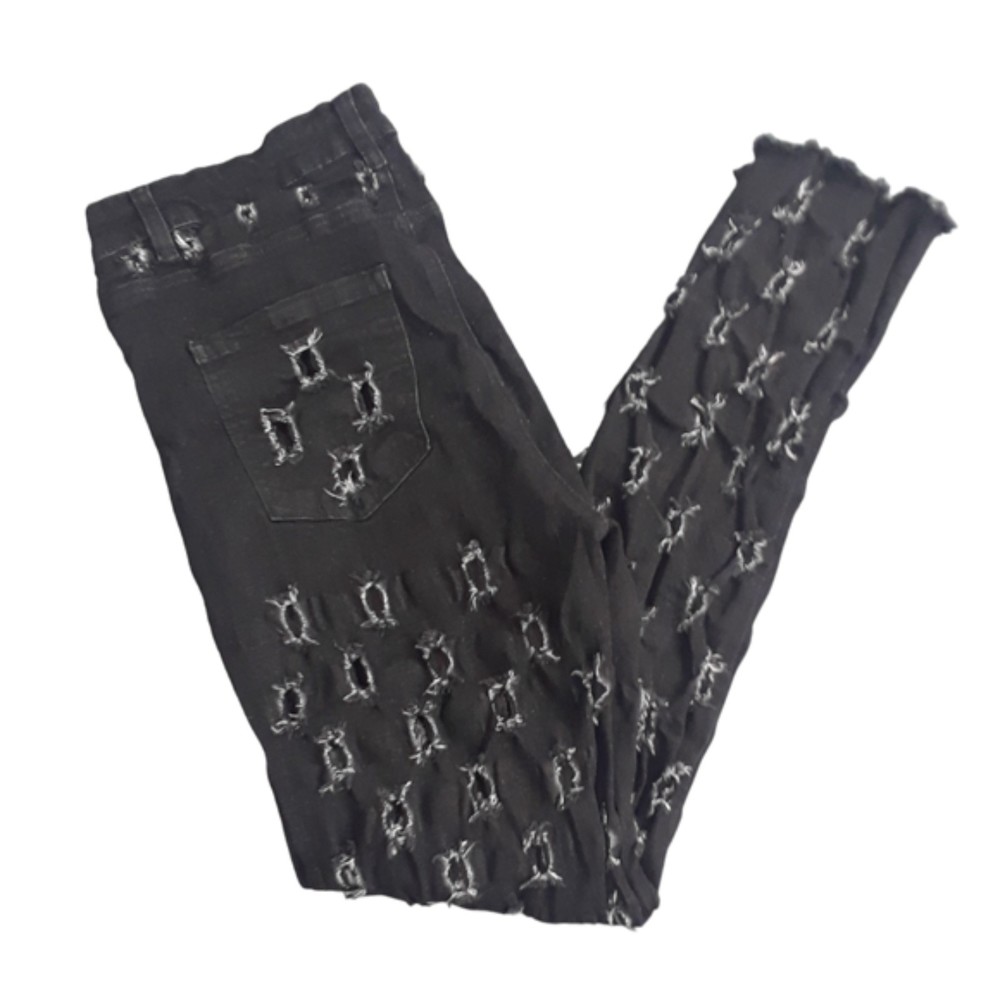 Purple Candy Jeans Women Girls Ripped Stretch Skinny Black Denim Pants Size XL